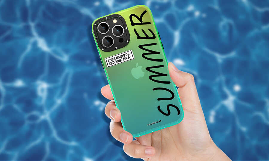 iPhone 13 Pro Max Kılıf YoungKit Summer Serisi Kılıf Yeşil
