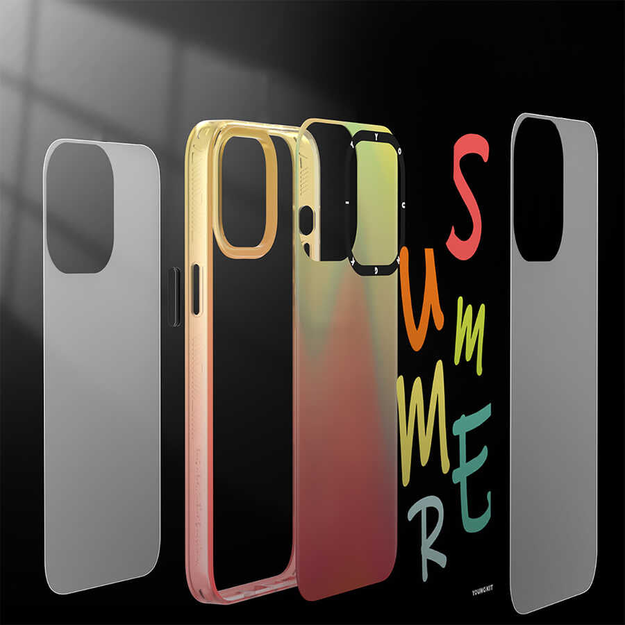 iPhone 13 Pro Max Kılıf YoungKit Summer Serisi Kılıf Turuncu