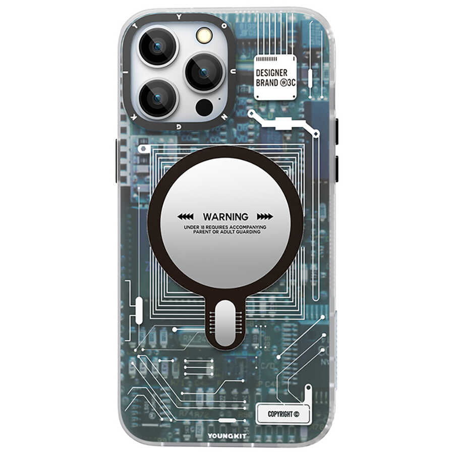 iPhone 13 Pro Max Kılıf YoungKit Technology Serisi Kılıf Beyaz