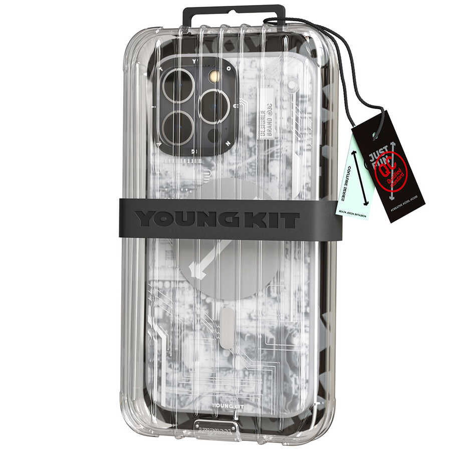 iPhone 13 Pro Max Kılıf YoungKit Technology Serisi Kılıf Beyaz