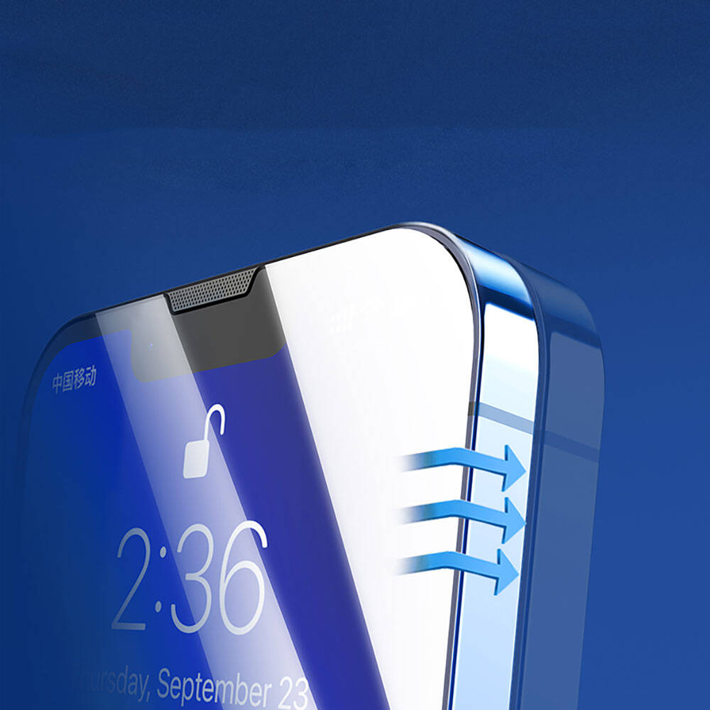 iPhone 13 Pro Max Recci RSP-A11 HD Temperli Cam Ekran Koruyucu + Kolay Uygulama Aparatlı Siyah