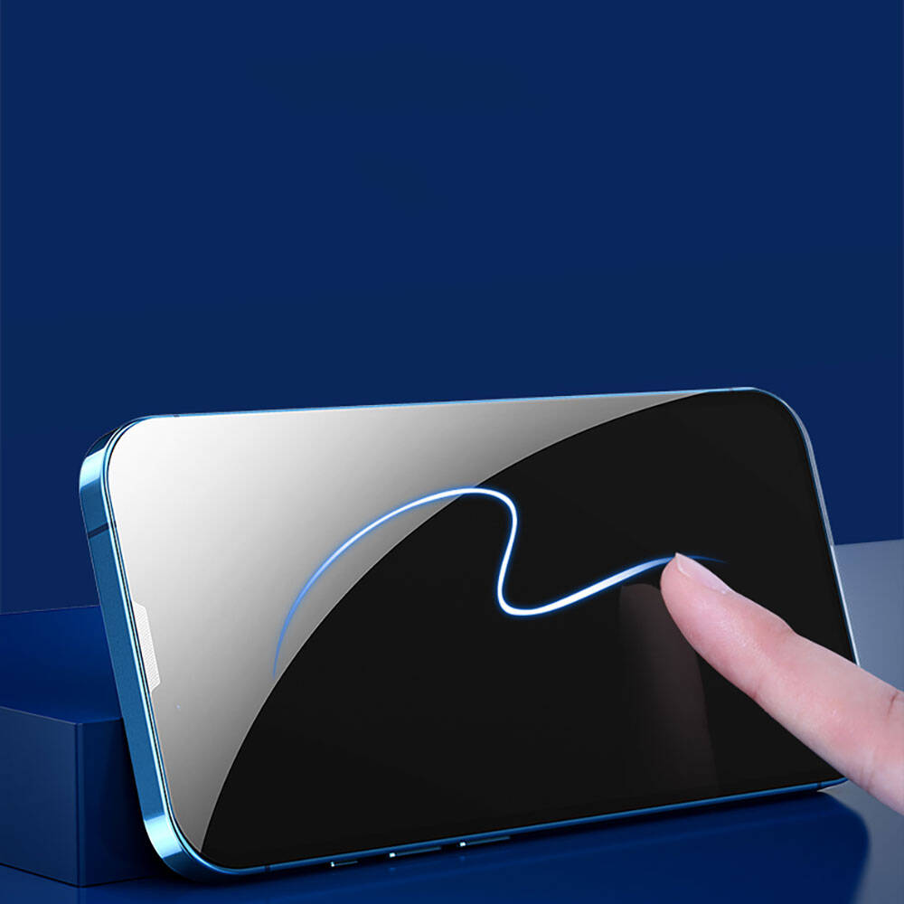 iPhone 13 Pro Max Recci RSP-A11 HD Temperli Cam Ekran Koruyucu + Kolay Uygulama Aparatlı Siyah