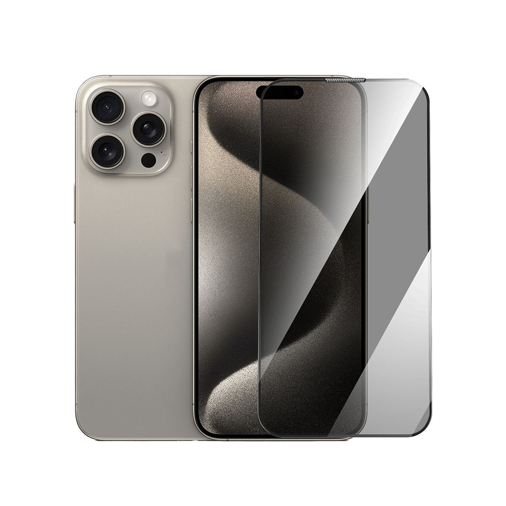 Apple iPhone 13 Pro Max Wiwu GT-011 Anti-Bakteriyel Özellikli Polimer Oleofobik Kaplama Temperli Privacy Cam Ekran Koruyucu Siyah