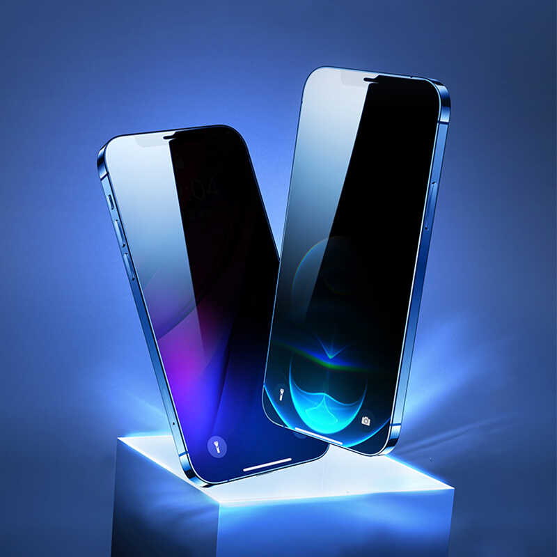 iPhone 13 Pro Wiwu Easy İnstall iPrivacy Temperli Ekran Koruyucu Siyah