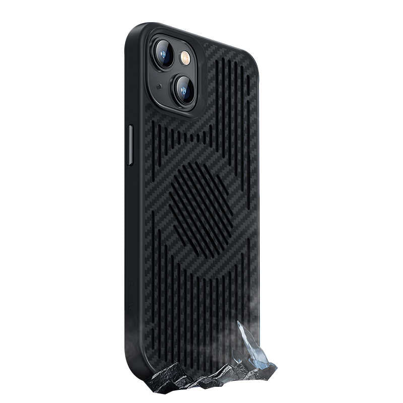 iPhone 14 Kılıf Benks Magnetic Cooling Kevlar Soğutucu Özellikli Telefon Kılıfı Siyah