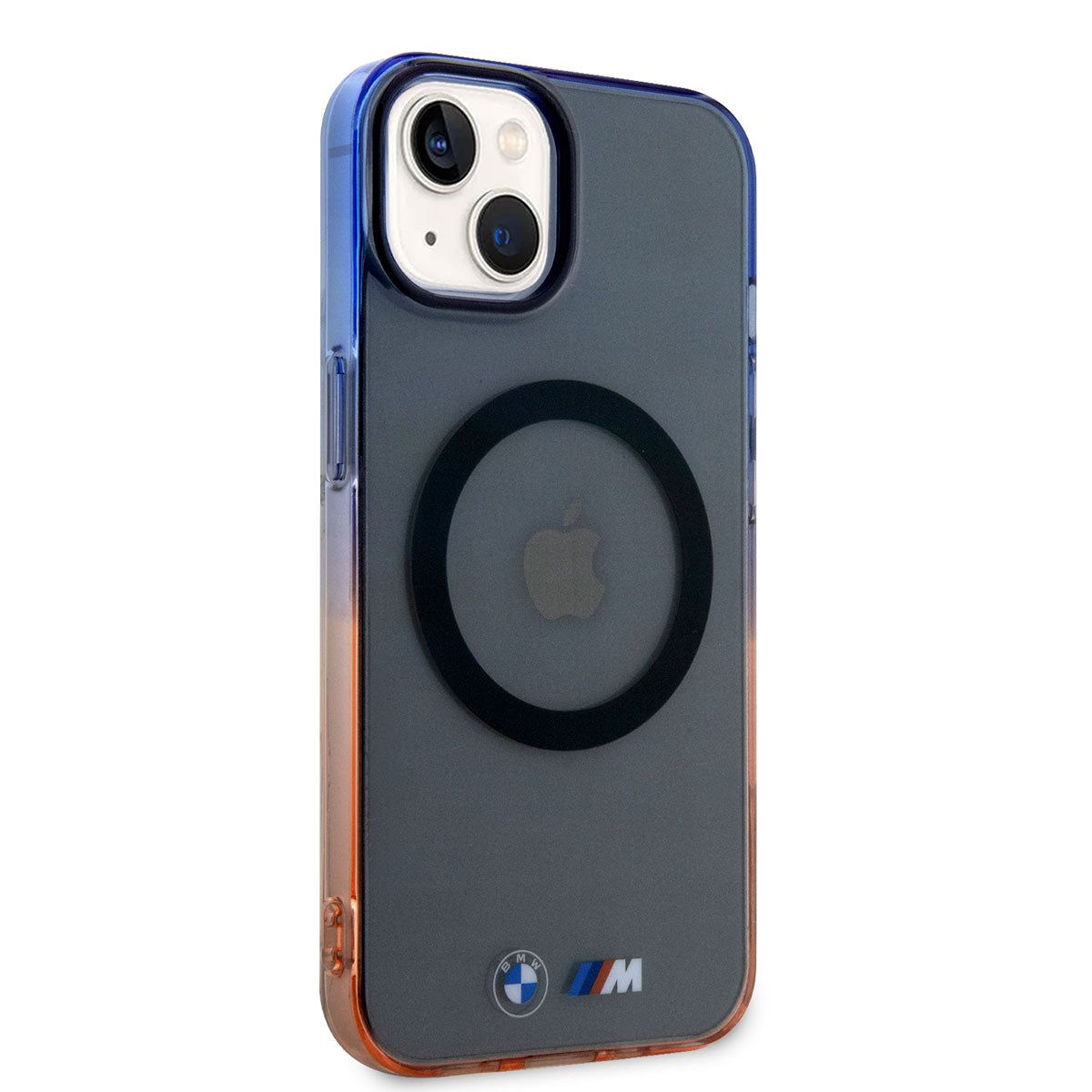 iPhone 14 Kılıf BMW Magsafe Şarj Özellikli Transparan Renk Geçişli Dizayn Kılıf Gri