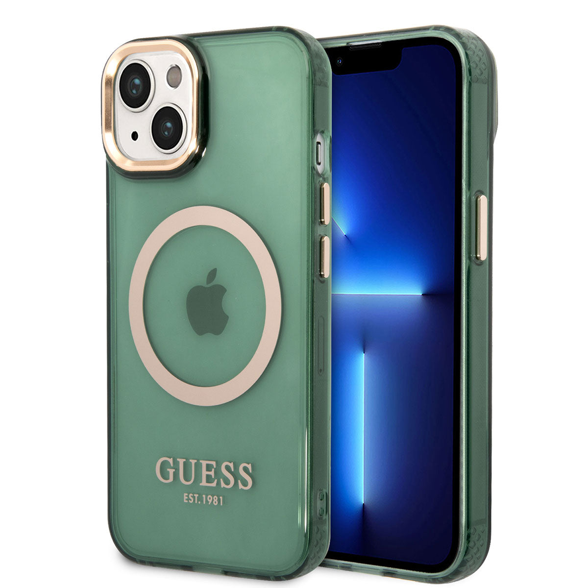 Apple iPhone 14 Kılıf GUESS Magsafe Şarj Özellikli Airbagli Dizayn Kapak Pembe
