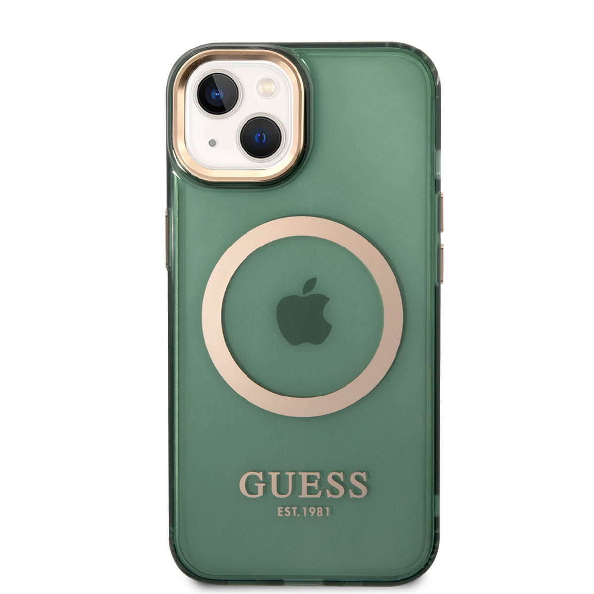 Apple iPhone 14 Kılıf GUESS Magsafe Şarj Özellikli Airbagli Dizayn Kapak Pembe