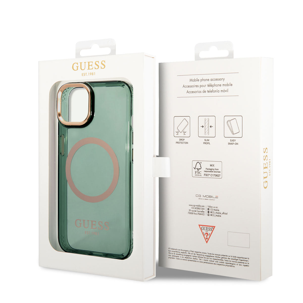 Apple iPhone 14 Kılıf GUESS Magsafe Şarj Özellikli Airbagli Dizayn Kapak Pembe