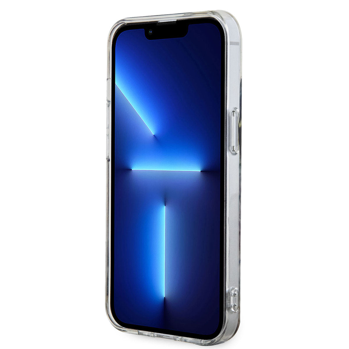 Apple iPhone 14 Kılıf GUESS Magsafe Şarj Özellikli Leopar Desenli Kapak Mavi