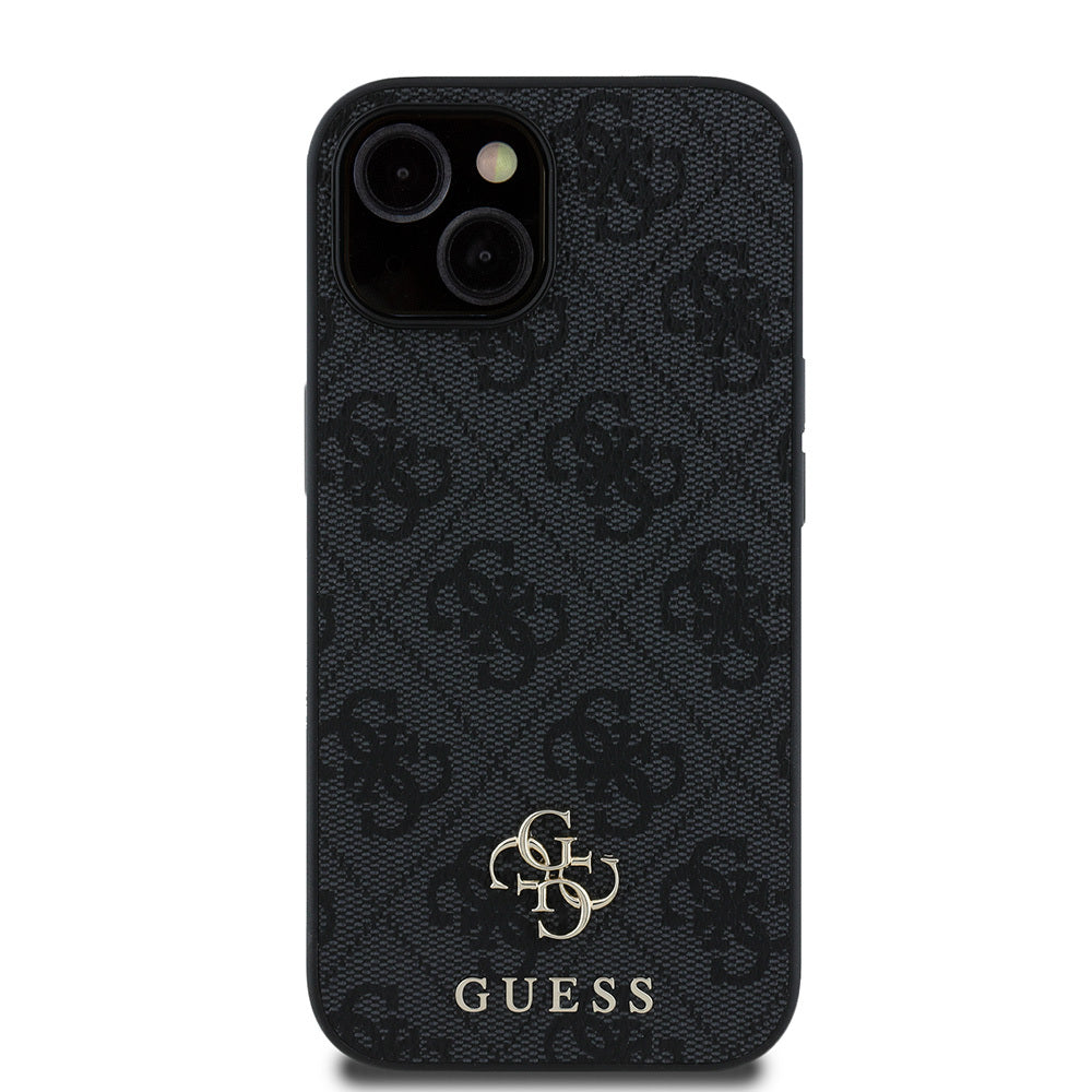 Apple iPhone 14 Kılıf Guess Orjinal Lisanslı Magsafe Şarj Özellikli Small 4G Classic Kapak Kahverengi