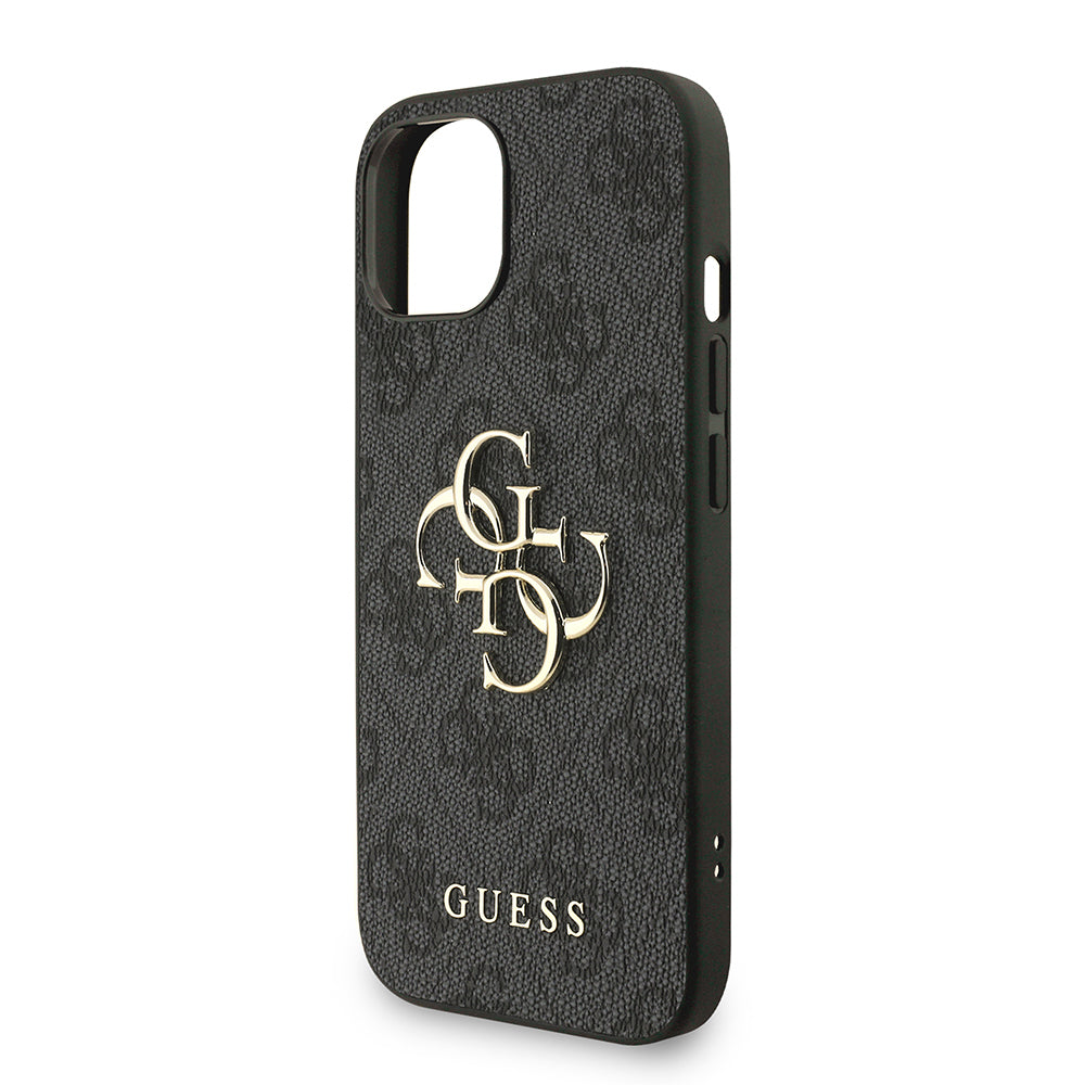 Apple iPhone 14 Kılıf Guess Orjinal Lisanslı PU Deri Bilek Askı İpli Metal Büyük 4G ve Yazı Logolu Kapak Pembe