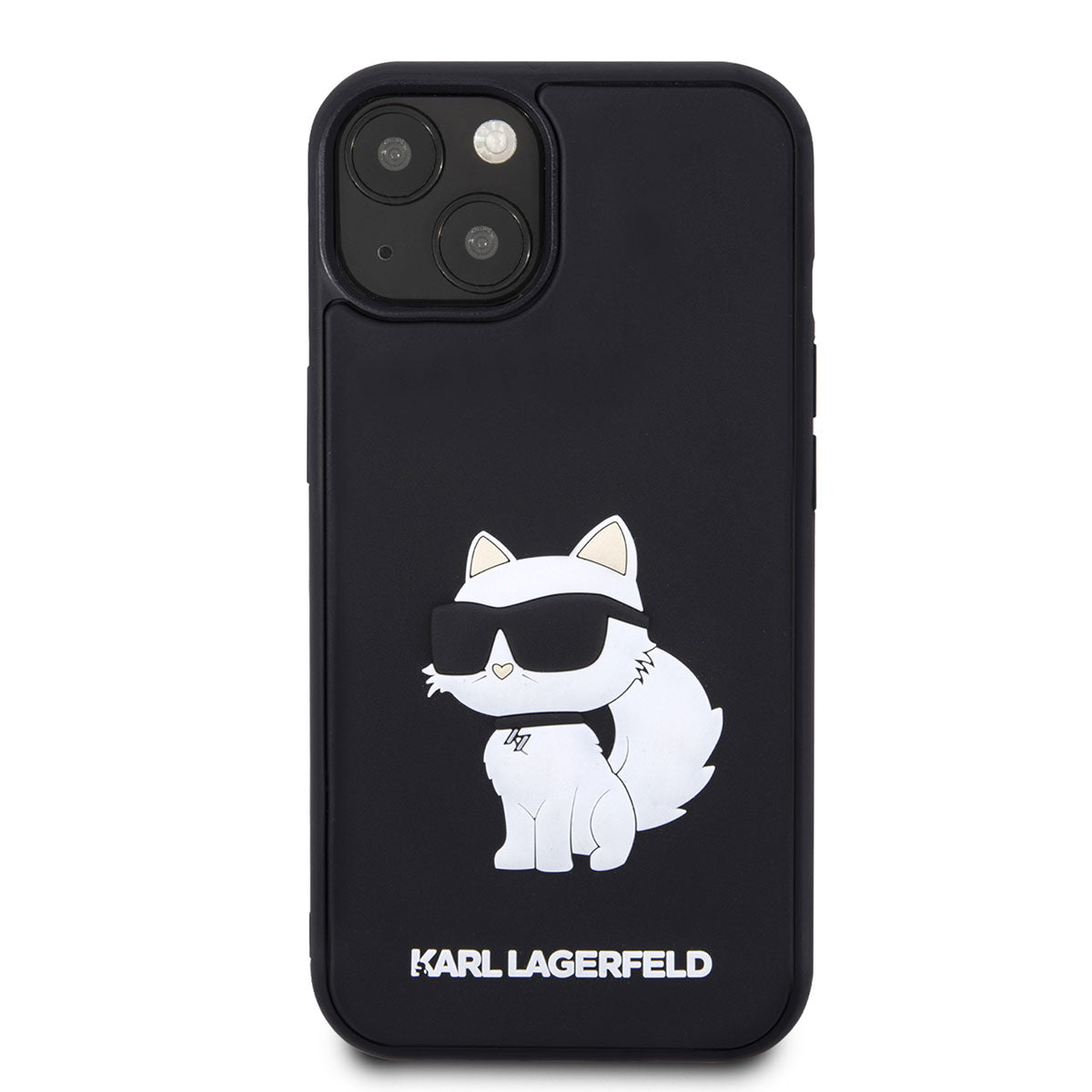 iPhone 14 Kılıf Karl Lagerfeld 3D Rubber Choupette Dizayn Kılıf Siyah