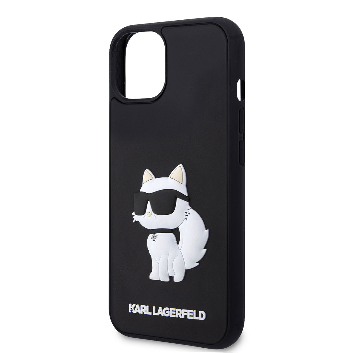 iPhone 14 Kılıf Karl Lagerfeld 3D Rubber Choupette Dizayn Kılıf Siyah