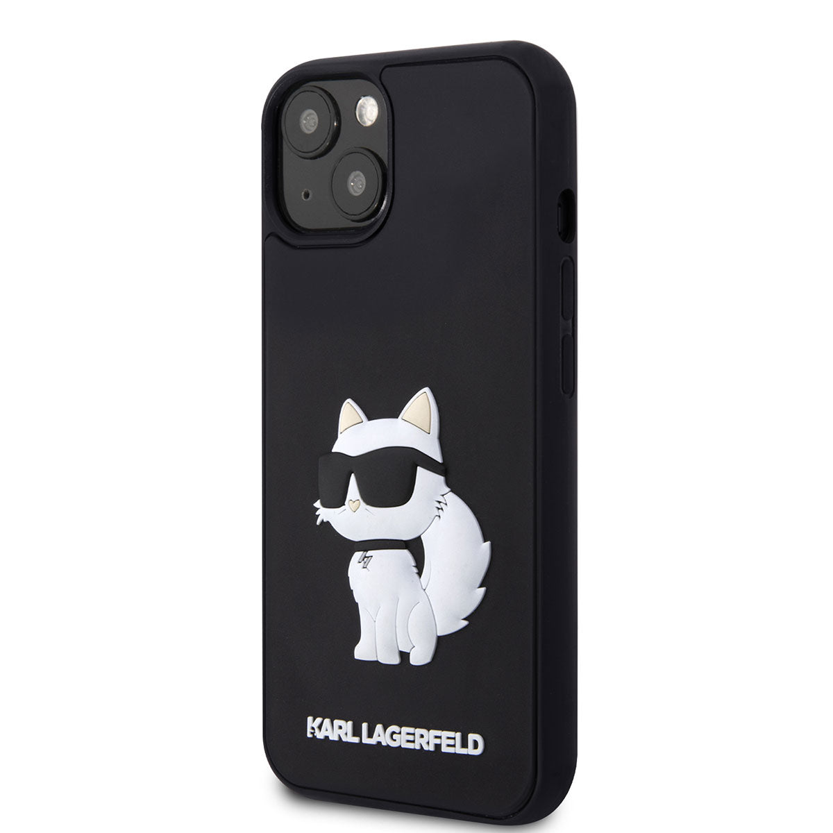 iPhone 14 Kılıf Karl Lagerfeld 3D Rubber Choupette Dizayn Kılıf Siyah