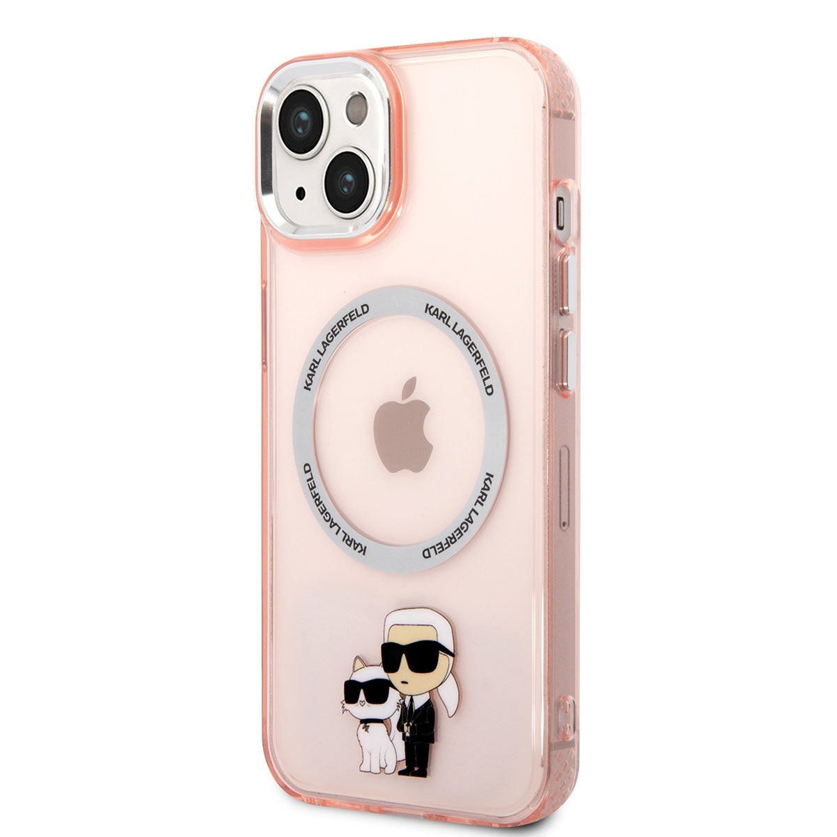 iPhone 14 Kılıf Karl Lagerfeld Magsafe Şarj Özellikli K&C Dizayn Kılıf Pembe