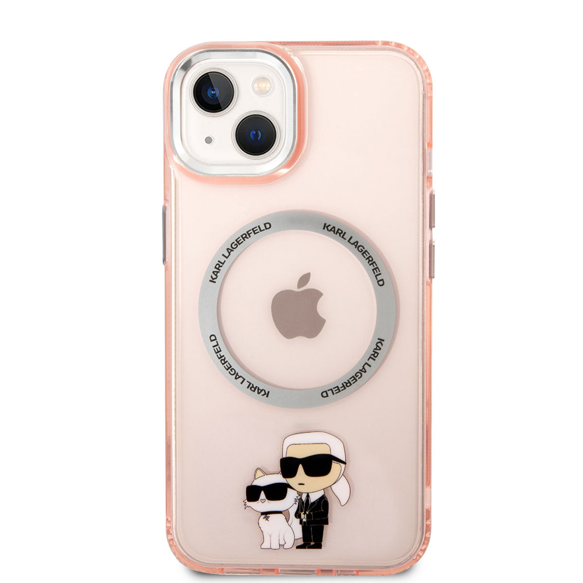 iPhone 14 Kılıf Karl Lagerfeld Magsafe Şarj Özellikli K&C Dizayn Kılıf Pembe