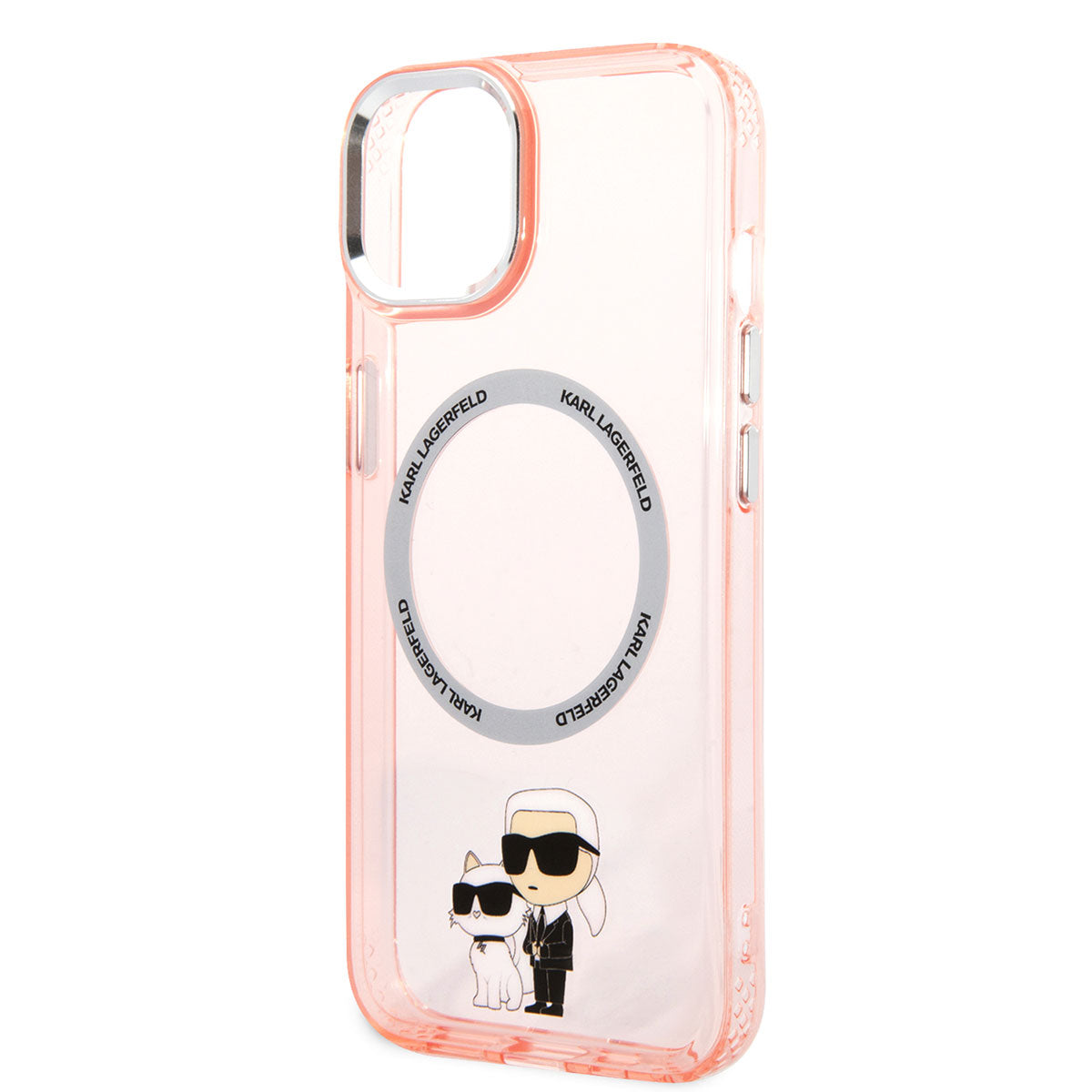 iPhone 14 Kılıf Karl Lagerfeld Magsafe Şarj Özellikli K&C Dizayn Kılıf Pembe