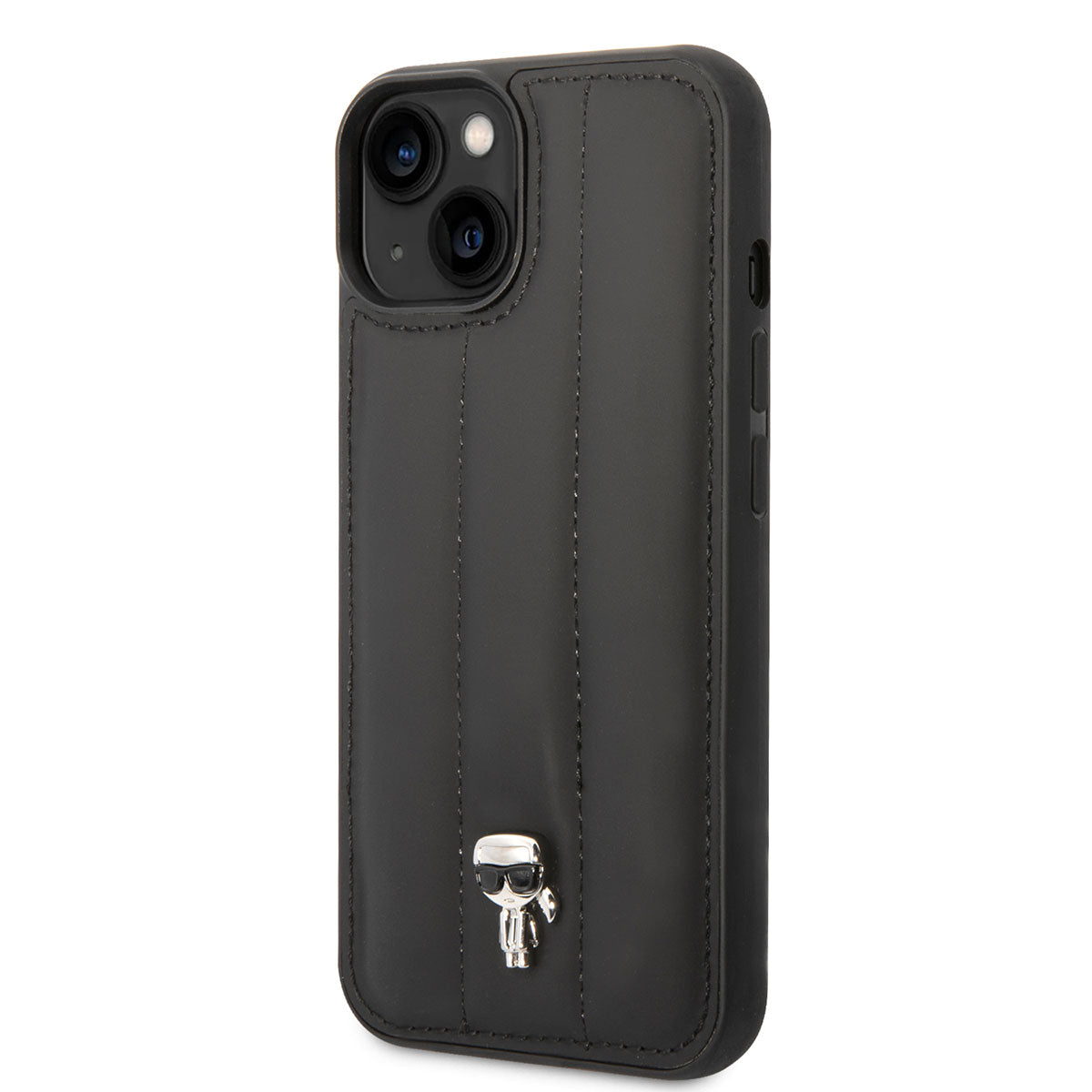 iPhone 14 Kılıf Karl Lagerfeld Nylon Puffy Airbag Karl Dizayn Kılıf Siyah