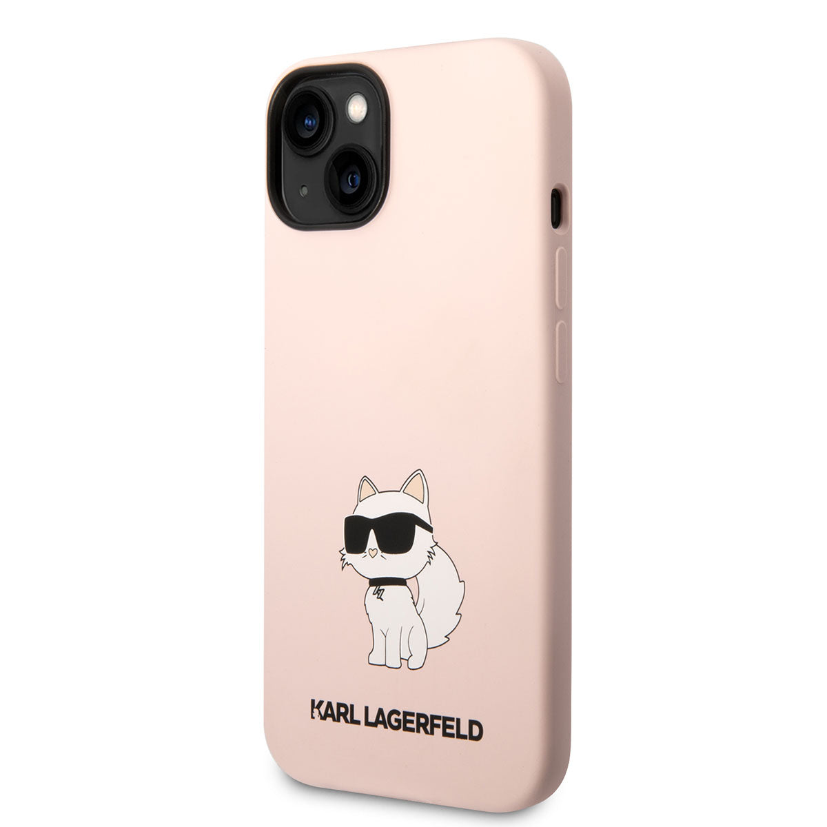 iPhone 14 Kılıf Karl Lagerfeld Silikon Choupette Dizayn Kılıf Pembe