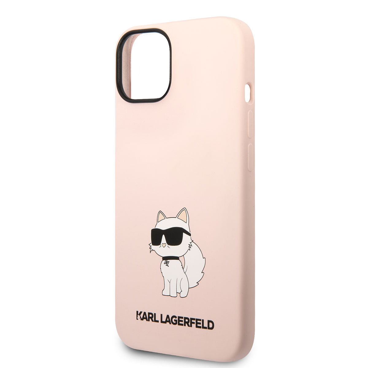 iPhone 14 Kılıf Karl Lagerfeld Silikon Choupette Dizayn Kılıf Pembe