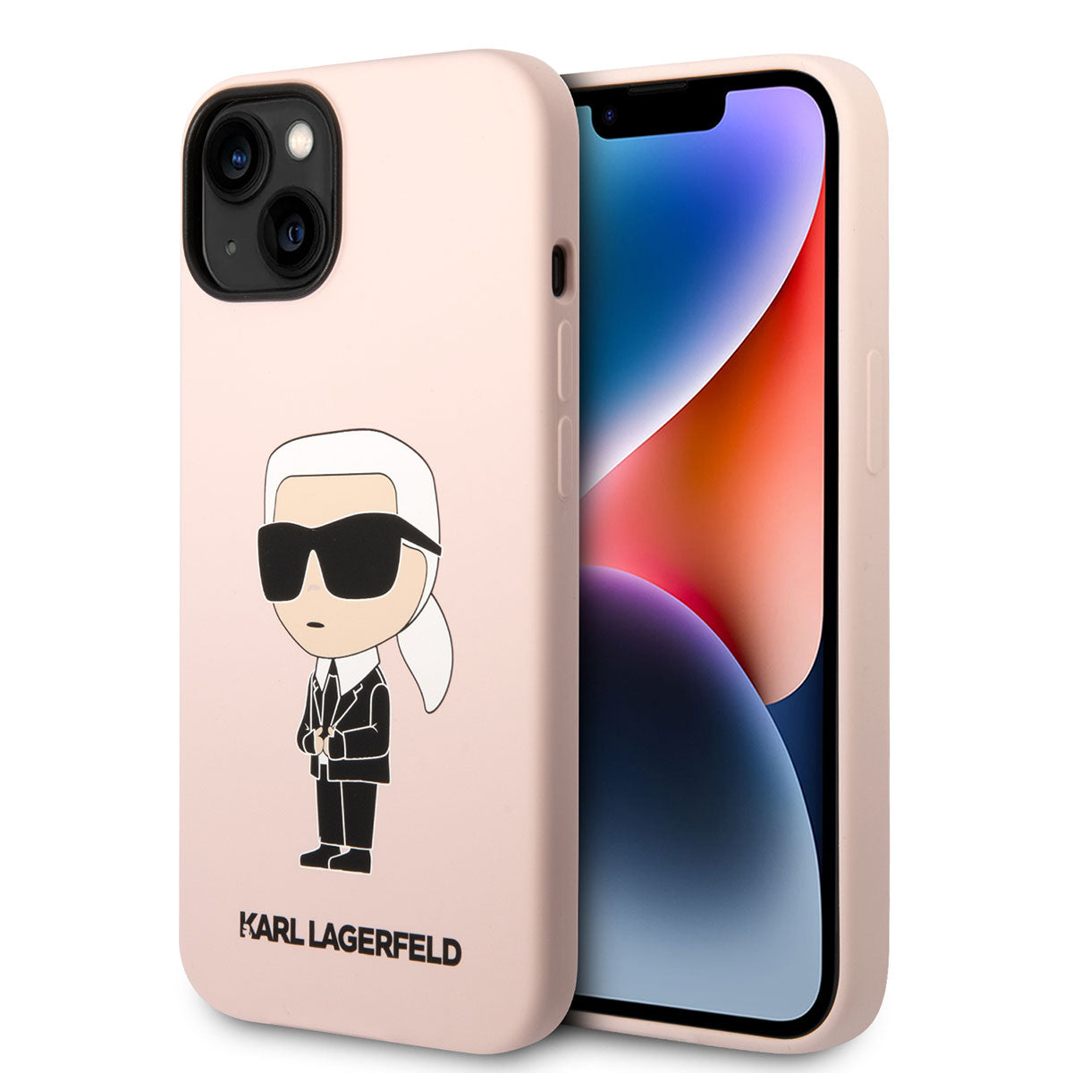 iPhone 14 Kılıf Karl Lagerfeld Silikon Karl Dizayn Kılıf Pembe