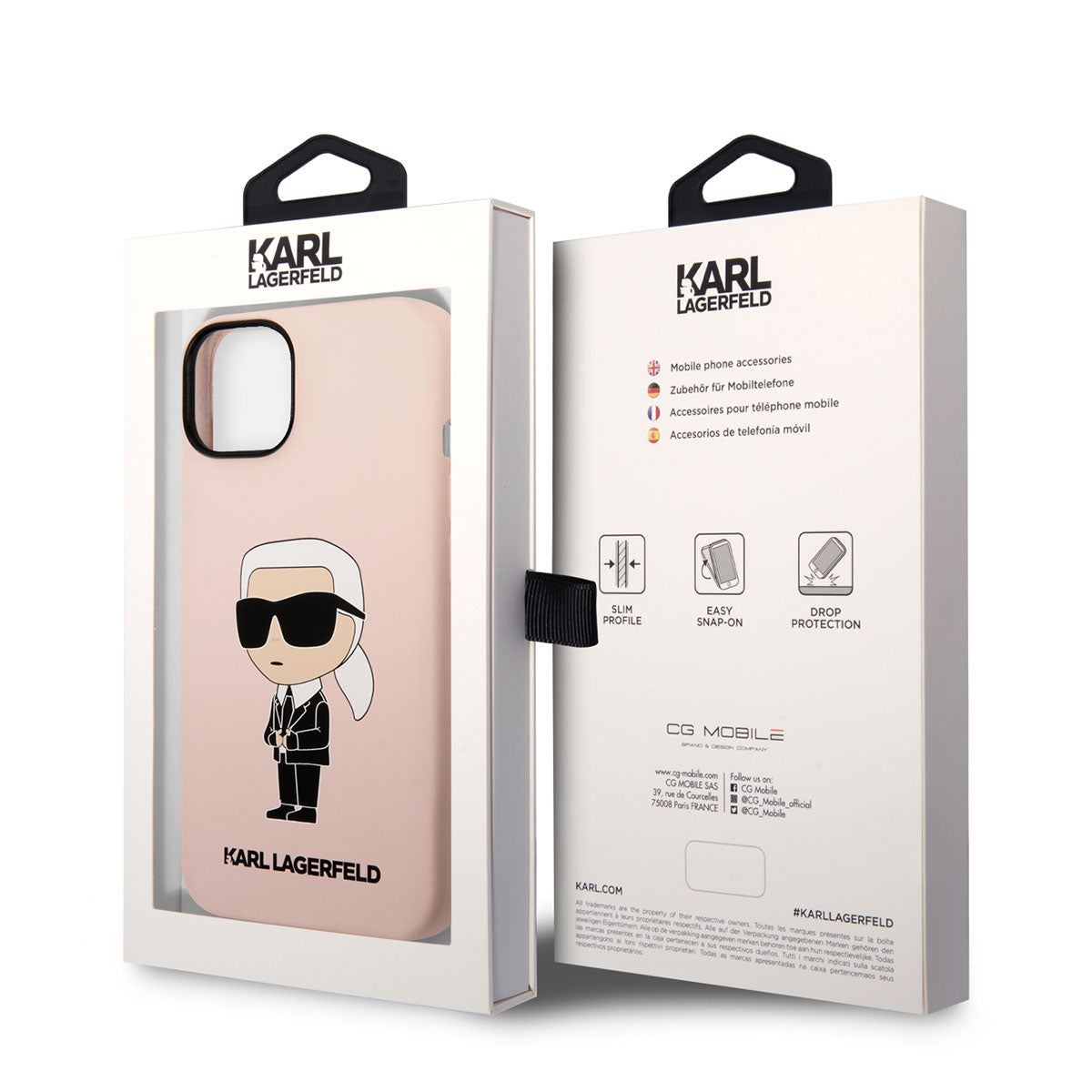iPhone 14 Kılıf Karl Lagerfeld Silikon Karl Dizayn Kılıf Pembe