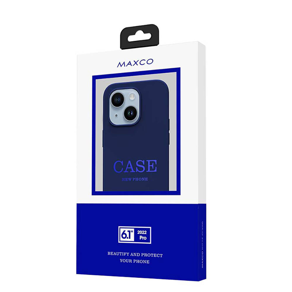 iPhone 14 Kılıf Magsafe Şarj Özellikli Liquid Silikon Recci Mousse Serisi Kılıf Mavi