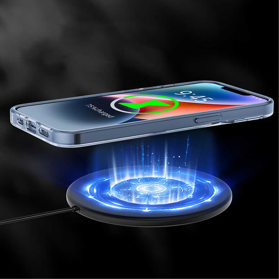 iPhone 14 Kılıf Magsafe Şarj Özellikli Youngkit Coloured Glaze Serisi Kılıf Siyah