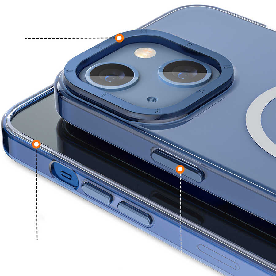 iPhone 14 Kılıf Magsafe Şarj Özellikli Youngkit Coloured Glaze Serisi Kılıf Siyah