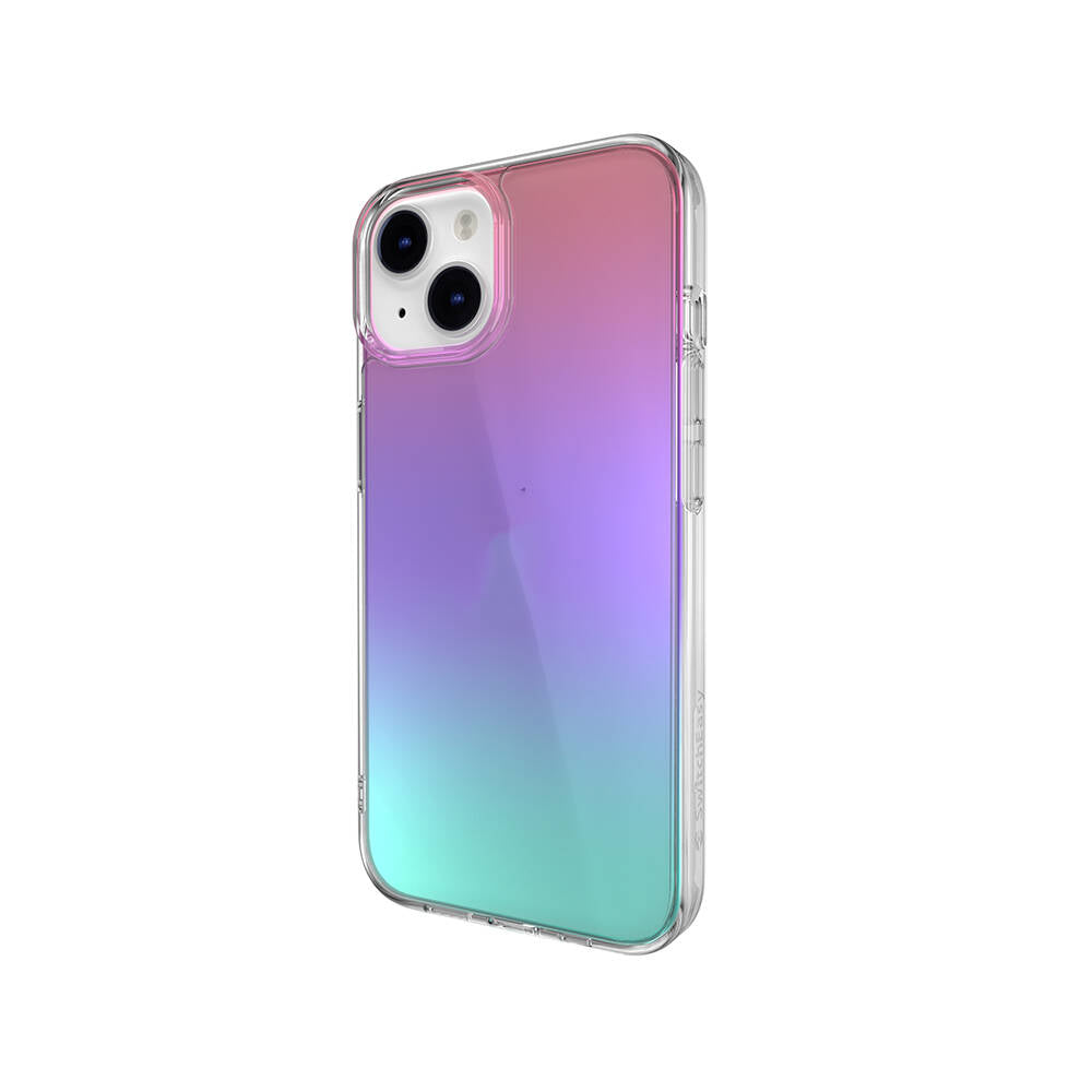 iPhone 14 Kılıf Renk Geçişli Kenarları Şeffaf Tasarımlı Lisanslı Switcheasy Crush Plus Kılıf Starlight