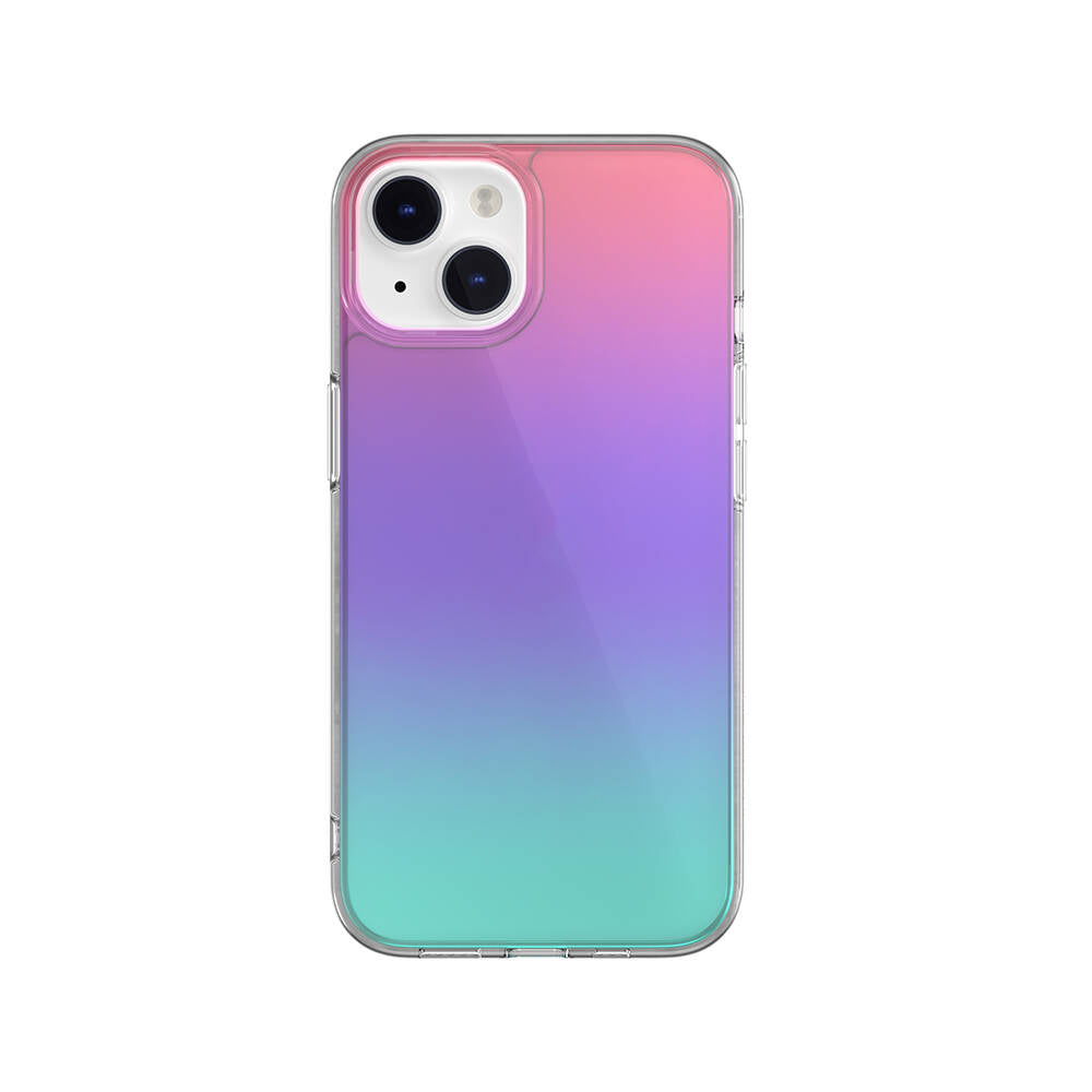 iPhone 14 Kılıf Renk Geçişli Kenarları Şeffaf Tasarımlı Lisanslı Switcheasy Crush Plus Kılıf Starlight