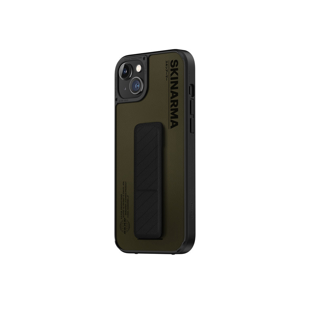iPhone 14 Kılıf SkinArma Standlı Deri Görünümlü Gyo Kılıf Olive