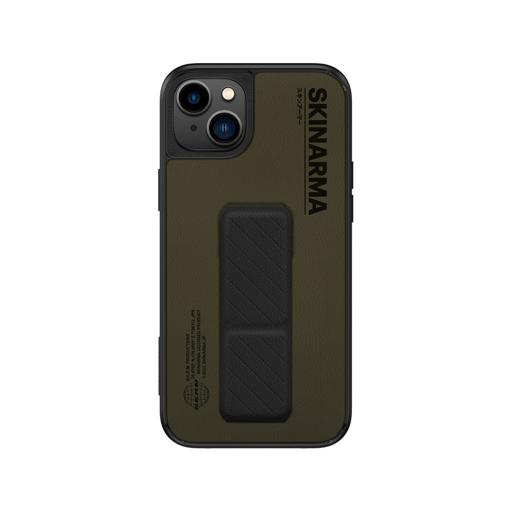 iPhone 14 Kılıf SkinArma Standlı Deri Görünümlü Gyo Kılıf Olive