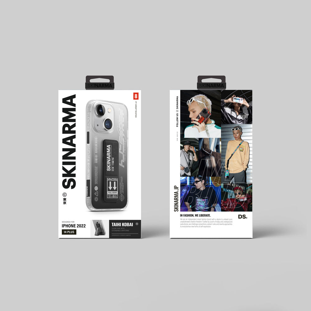iPhone 14 Kılıf SkinArma Standlı Şeffaf Tasarımlı Taihi Kobai Kılıf Derin Mor