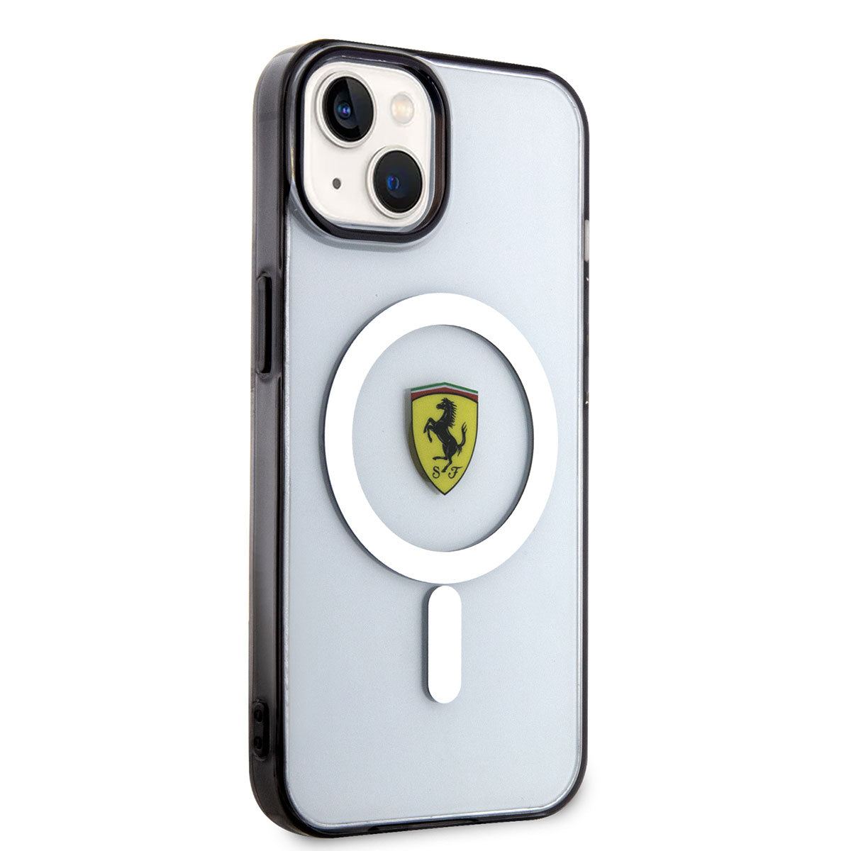 iPhone 14 Plus Kılıf Ferrari Magsafe Şarj Özellikli Transparan Dizayn Kılıf Renksiz