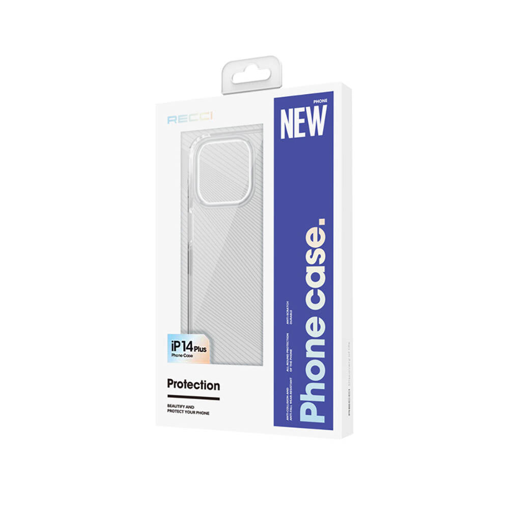 iPhone 14 Plus Kılıf Magsafe Şarj Özellikli Airbagli Şeffaf PC Arka Yüzey Recci Magnetik Suction Serisi Kılıf Şeffaf