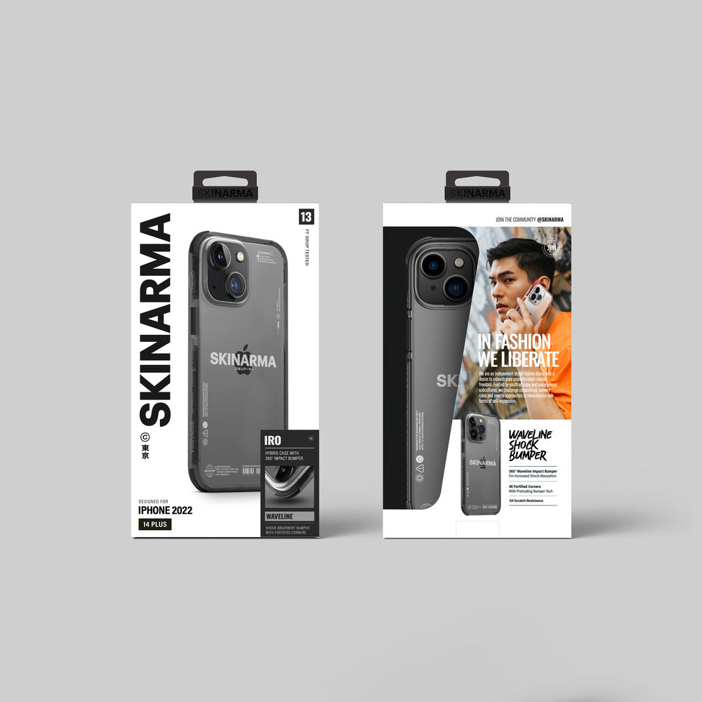 iPhone 14 Plus Kılıf SkinArma Şeffaf Airbag Tasarımlı Iro Kılıf Siyah