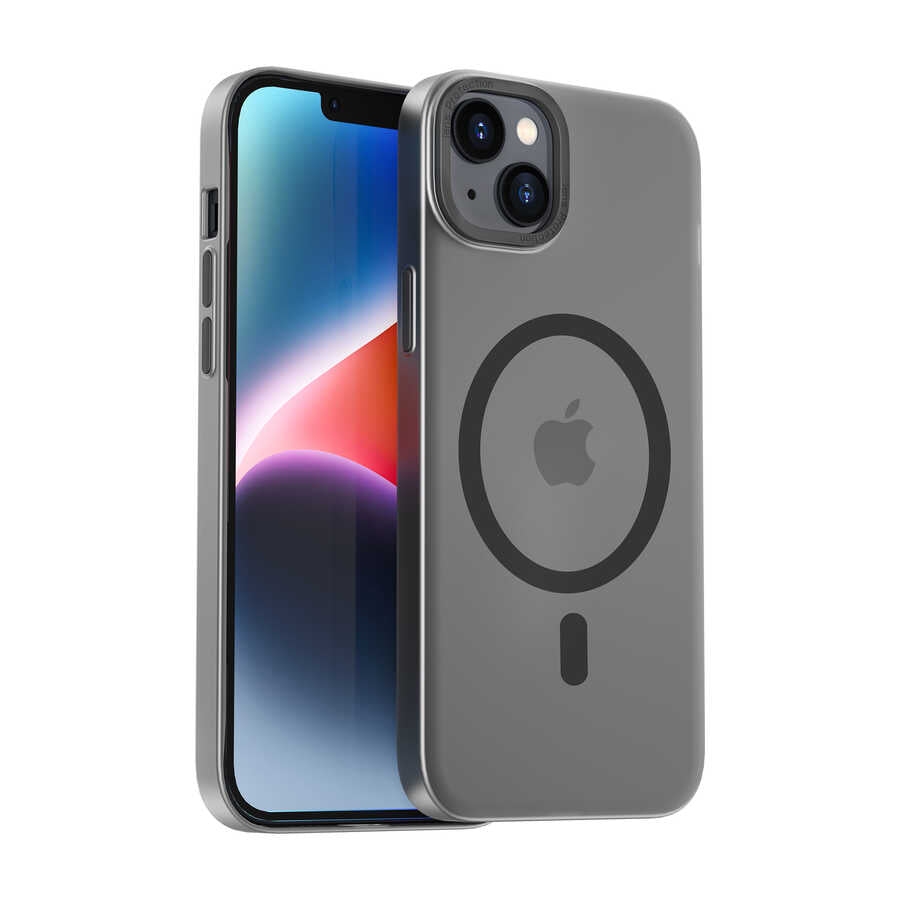iPhone 14 Plus Wiwu Frosted Magnetic Buzlu Sert PC Kılıf Mavi