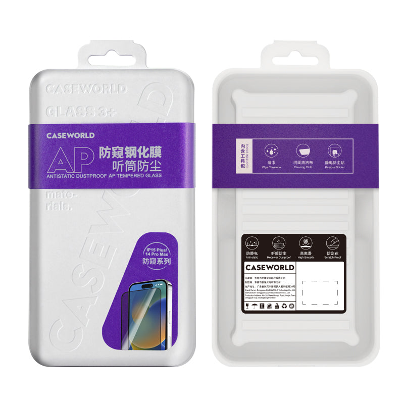 Apple iPhone 14 Pro CaseWorld HD Serisi 0.33mm Privacy Temperli Cam Ekran Koruyucu Siyah