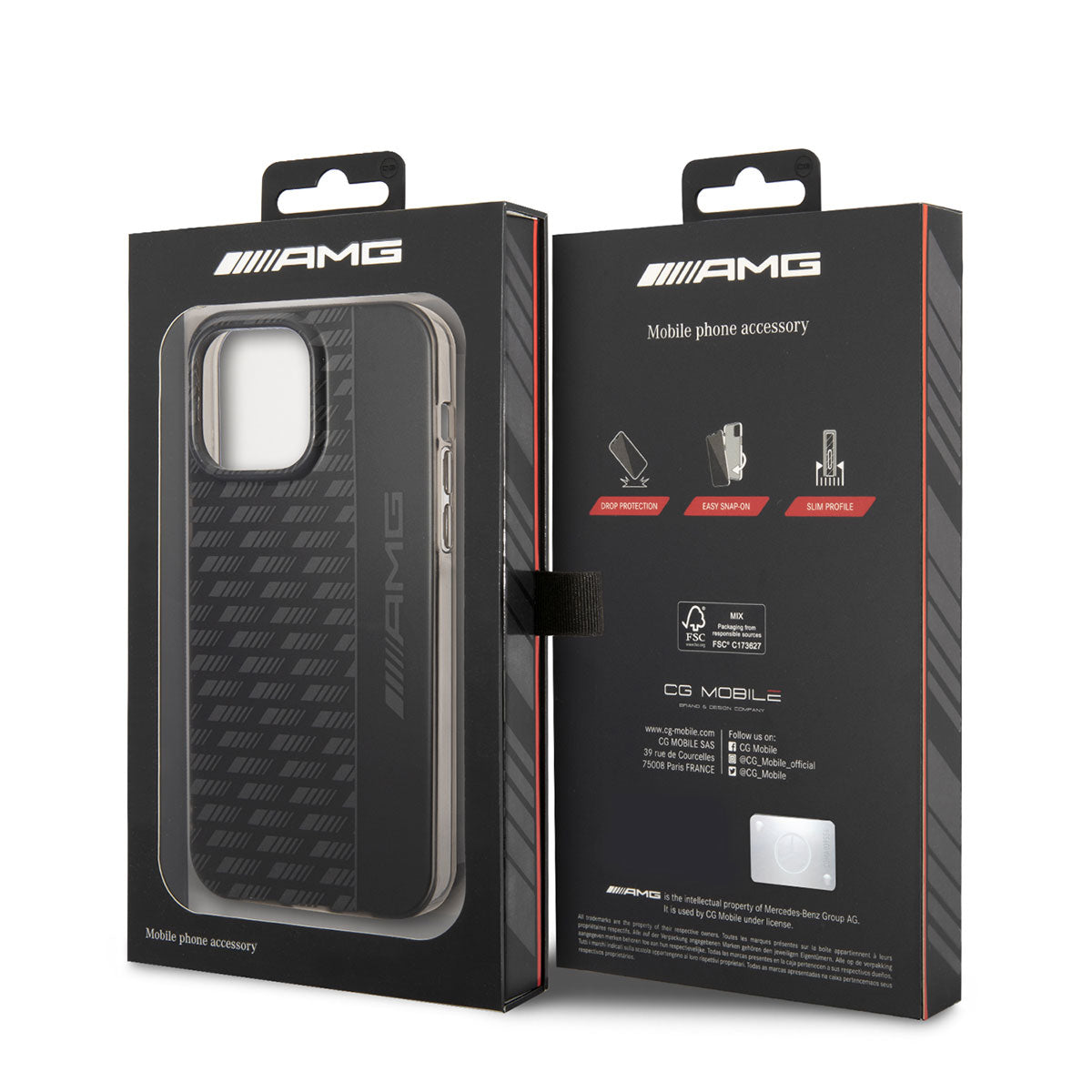 iPhone 14 Pro Kılıf AMG Frosted Buzlu PC Karbon Dizayn Kılıf Siyah
