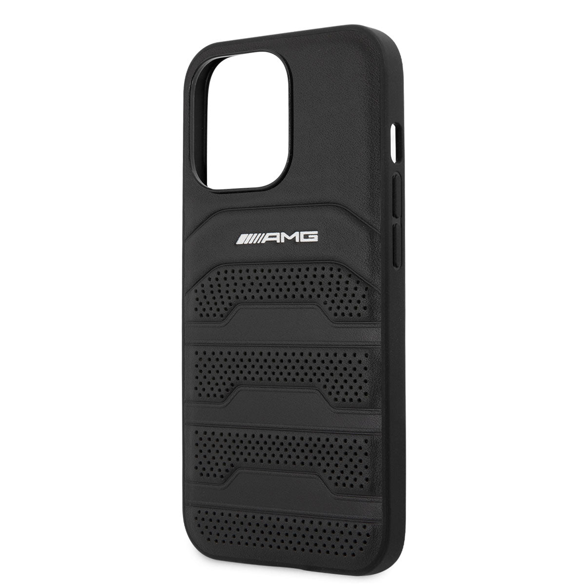 iPhone 14 Pro Kılıf AMG Leather Deri Çizgili Kabartmalı Dizayn Kılıf Siyah