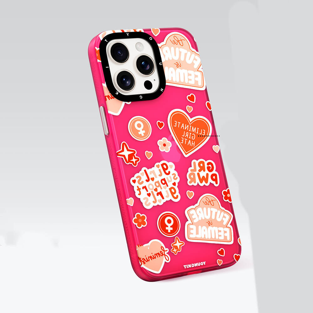 iPhone 14 Pro Kılıf Bethany Green Tasarımlı Youngkit Sweet Language Kılıf Pembe