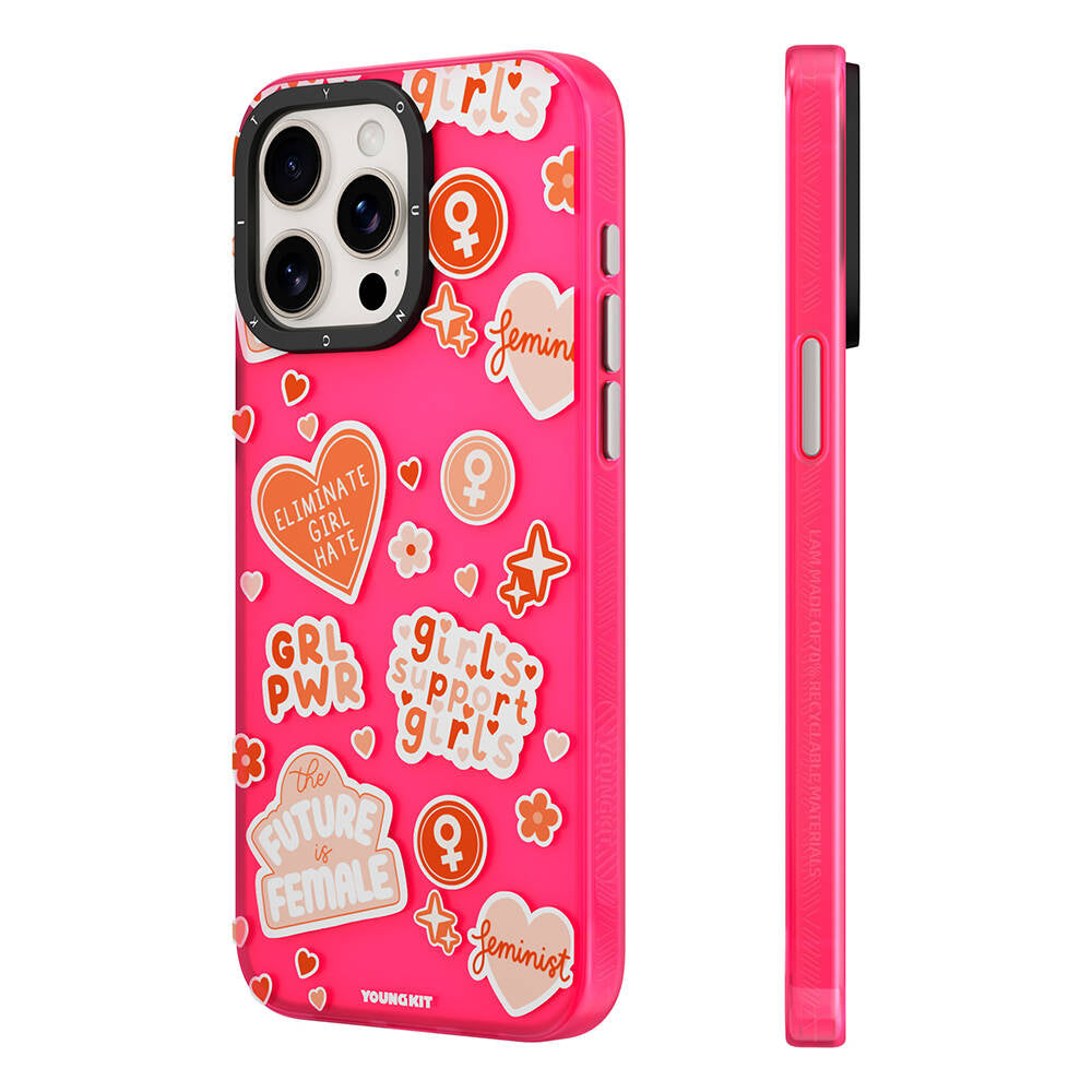 iPhone 14 Pro Kılıf Bethany Green Tasarımlı Youngkit Sweet Language Kılıf Pembe