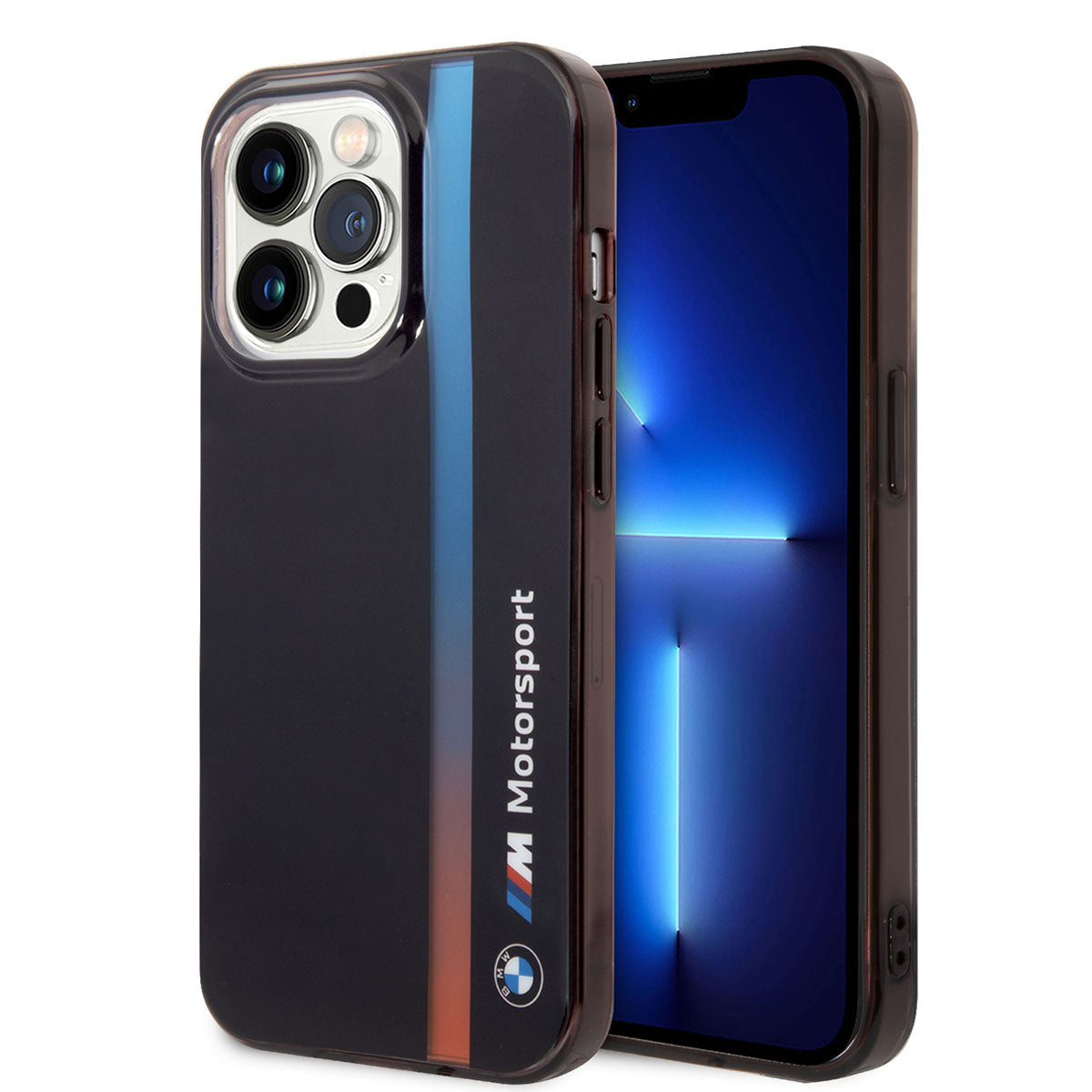 iPhone 14 Pro Kılıf BMW Orjinal Lisanslı Renk Geçişli Çizgili Dizayn Kılıf Siyah