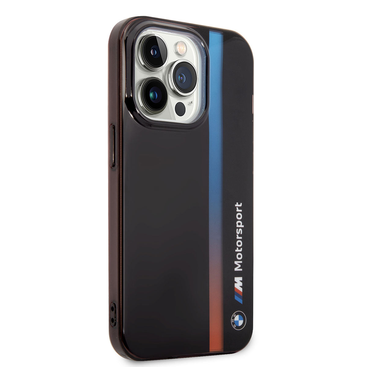 iPhone 14 Pro Kılıf BMW Orjinal Lisanslı Renk Geçişli Çizgili Dizayn Kılıf Siyah