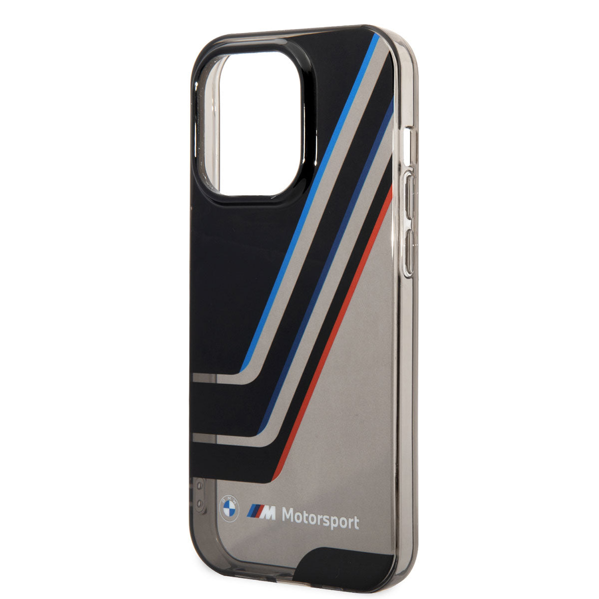 iPhone 14 Pro Kılıf BMW Orjinal Lisanslı Yarı Transparan Çizgili Dizayn Kılıf Siyah