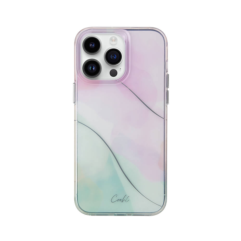 iPhone 14 Pro Kılıf Dalgalı Çizgi Desenli Coehl Palette Kılıf Mavi