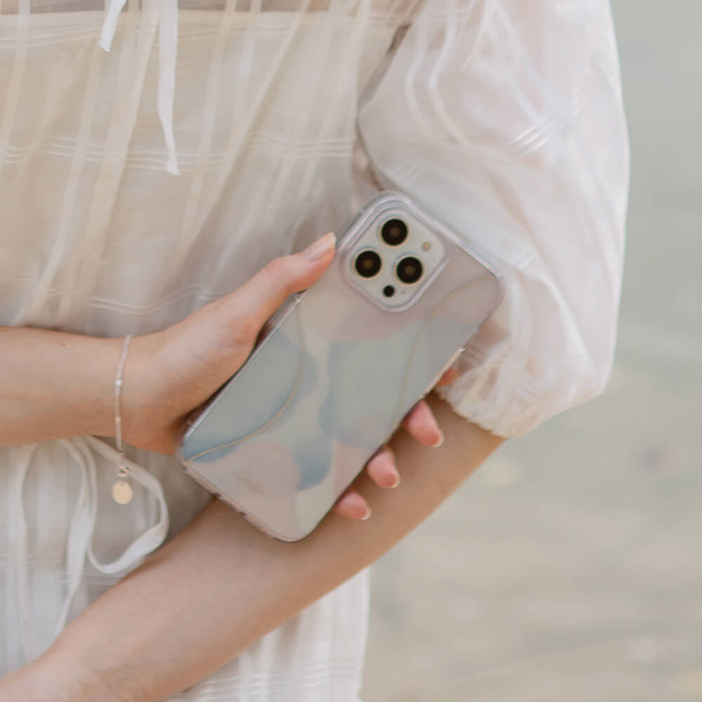 iPhone 14 Pro Kılıf Dalgalı Çizgi Desenli Coehl Palette Kılıf Mavi