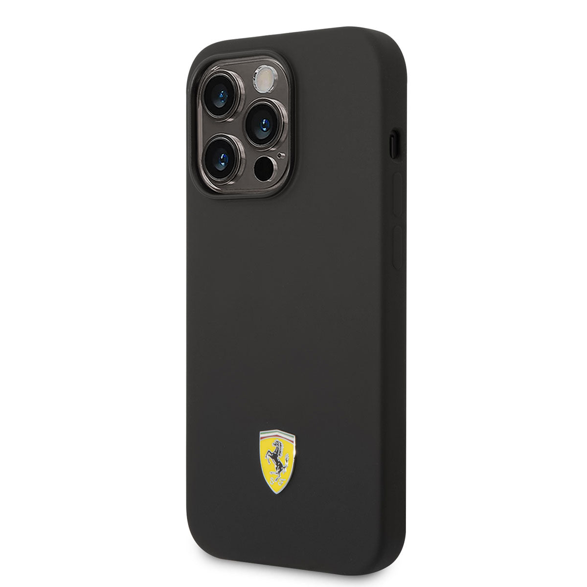 iPhone 14 Pro Kılıf Ferrari Magsafe Şarj Özellikli Silikon Metal Logo Dizayn Kılıf Kırmızı